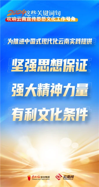 海报 | 这些关键词句，吹响2024年云南宣传思想文化工作号角！