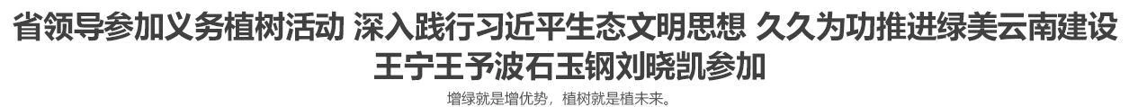 省领导参加义务植树活动 深入践行习近平生态文明思想 久久为功推进绿美云南建设 王宁王予波石玉钢刘晓凯参加