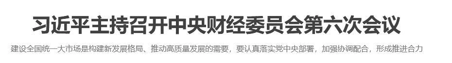 习近平主持召开中央财经委员会第六次会议
